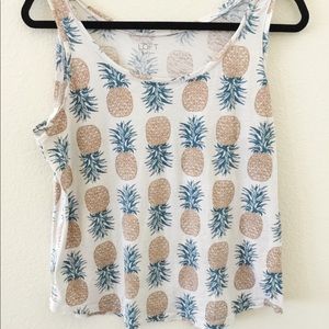 LOFT pineapple print tank top size M